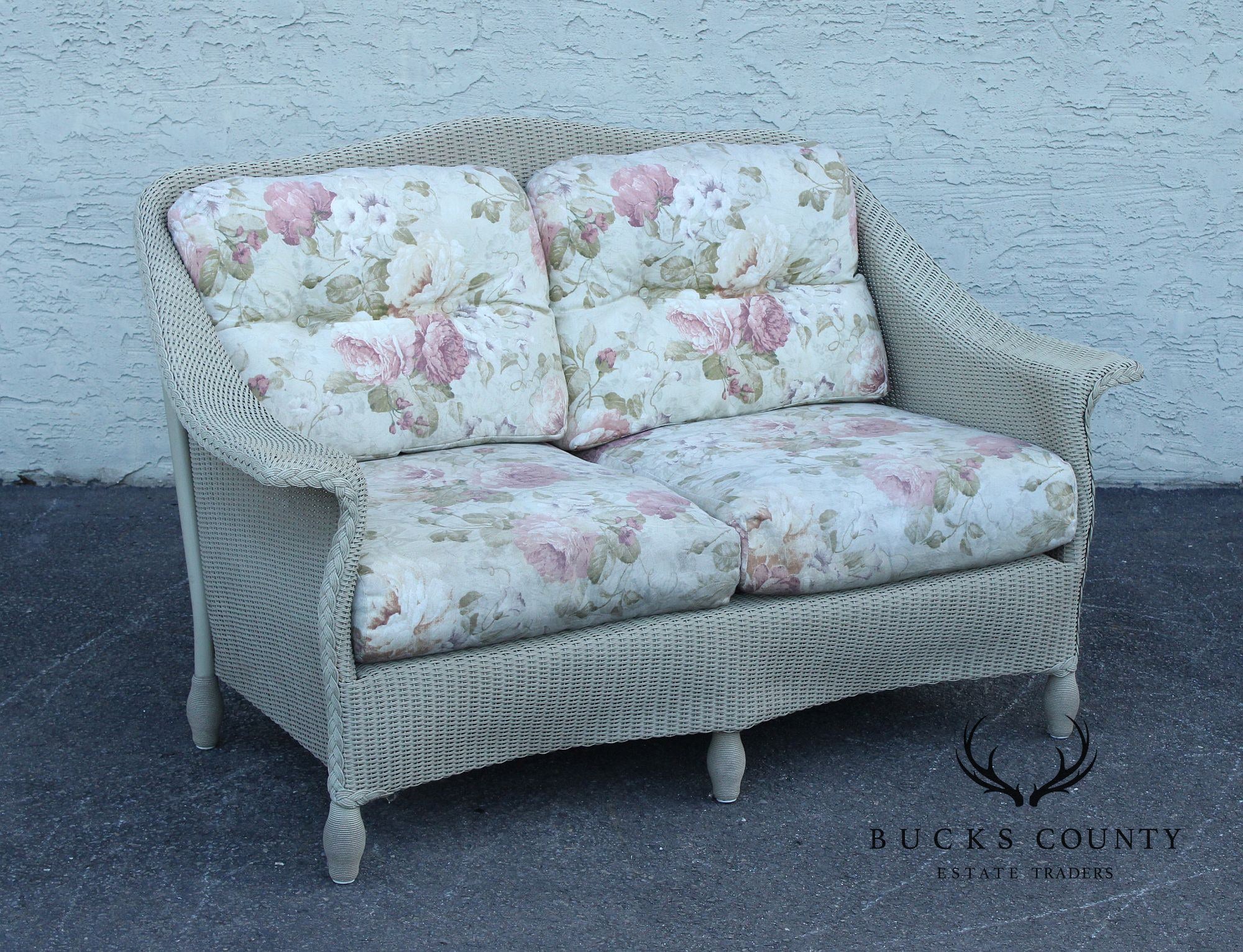 Lloyd Loom Outdoor Wicker Loveseat