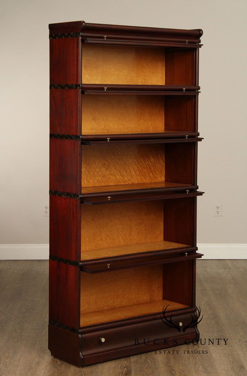 Macey Five-Stack Mahogany and Glass Barrister Bookcase