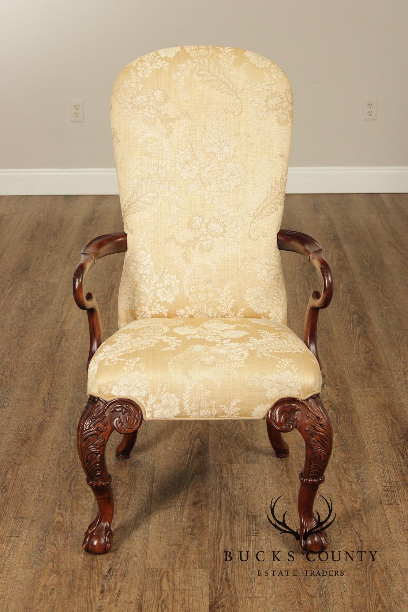 Century Furniture Georgian Style Pair of Mahogany Armchairs