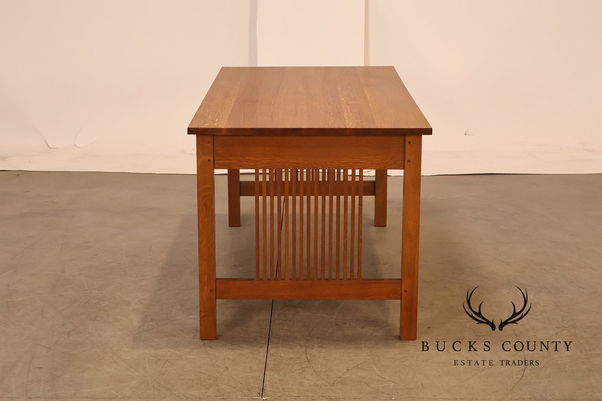 Stickley Mission Collection Oak Spindle Desk Library Table