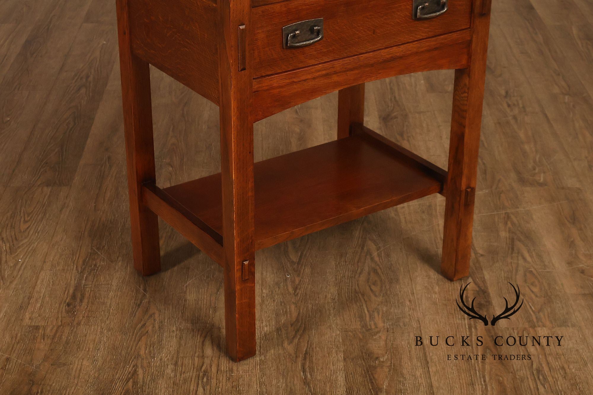 Stickley Mission Collection Pair of Oak One-Drawer Nightstands