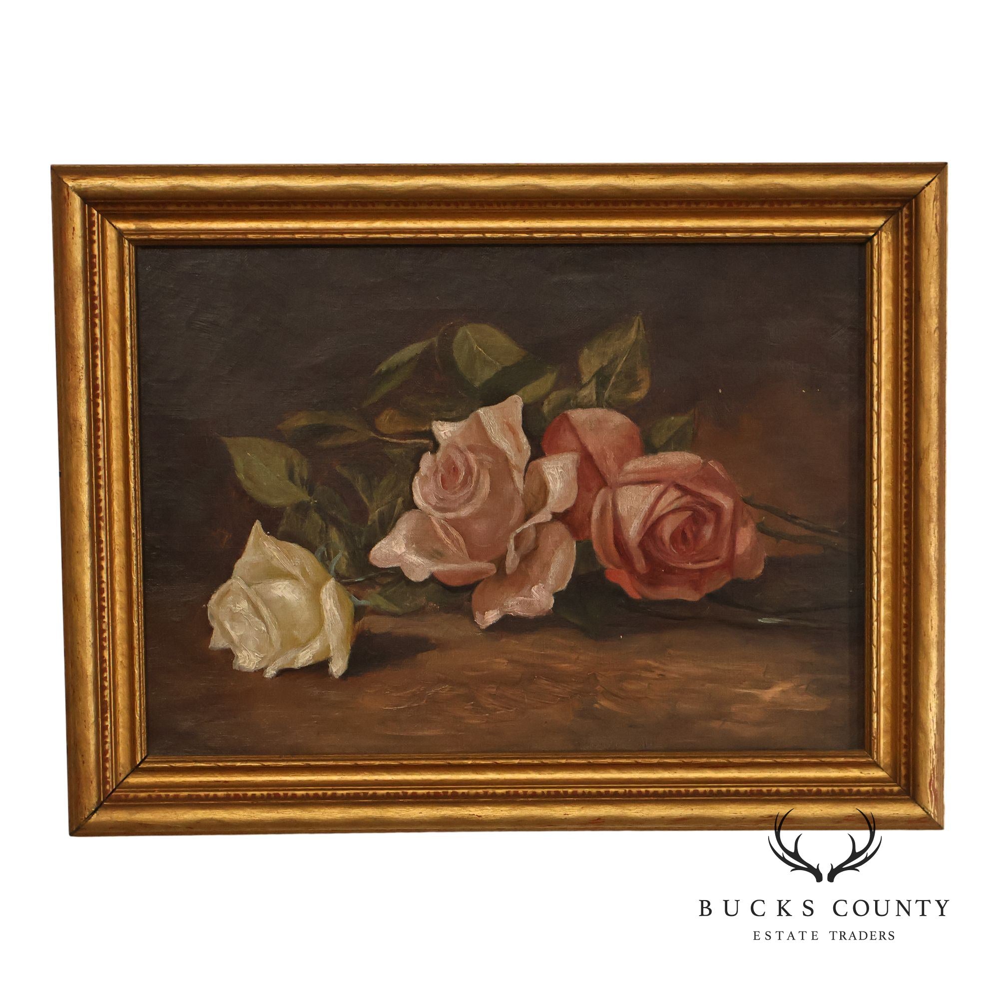 American School Floral Still-Life Painting