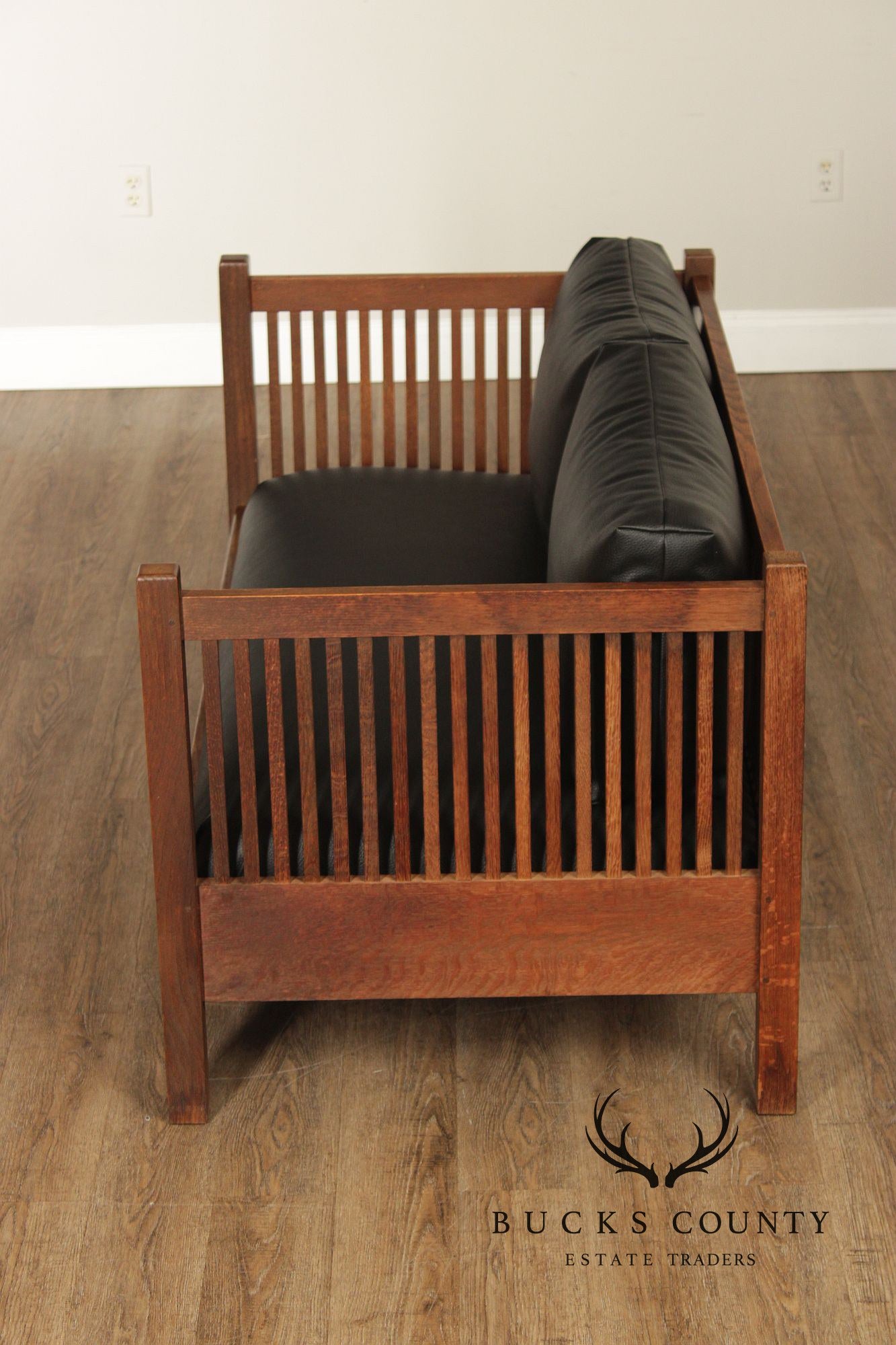 Stickley Mission Collection Oak Spindle Settee