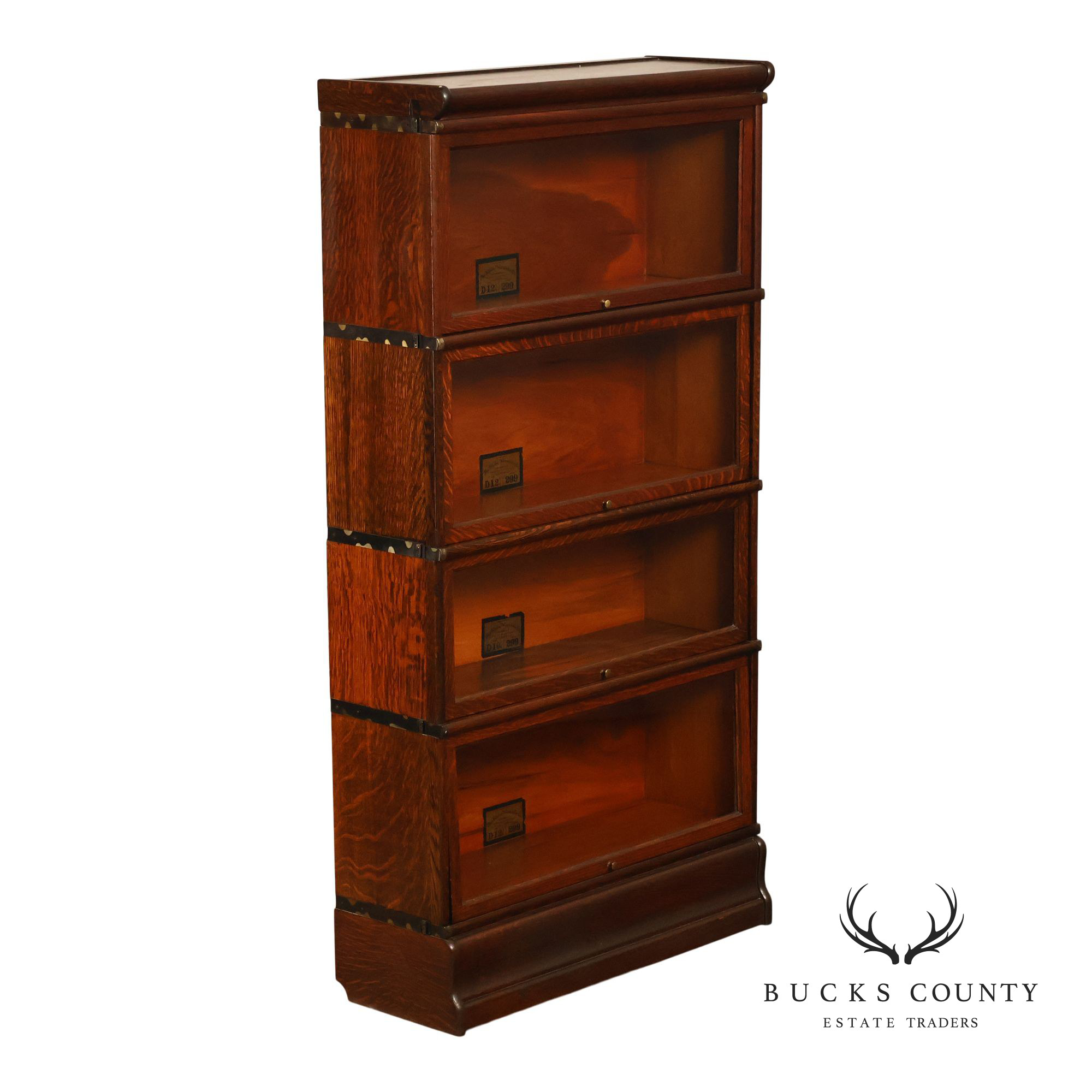 Globe Wernicke Antique Oak Four-Section Barrister Bookcase