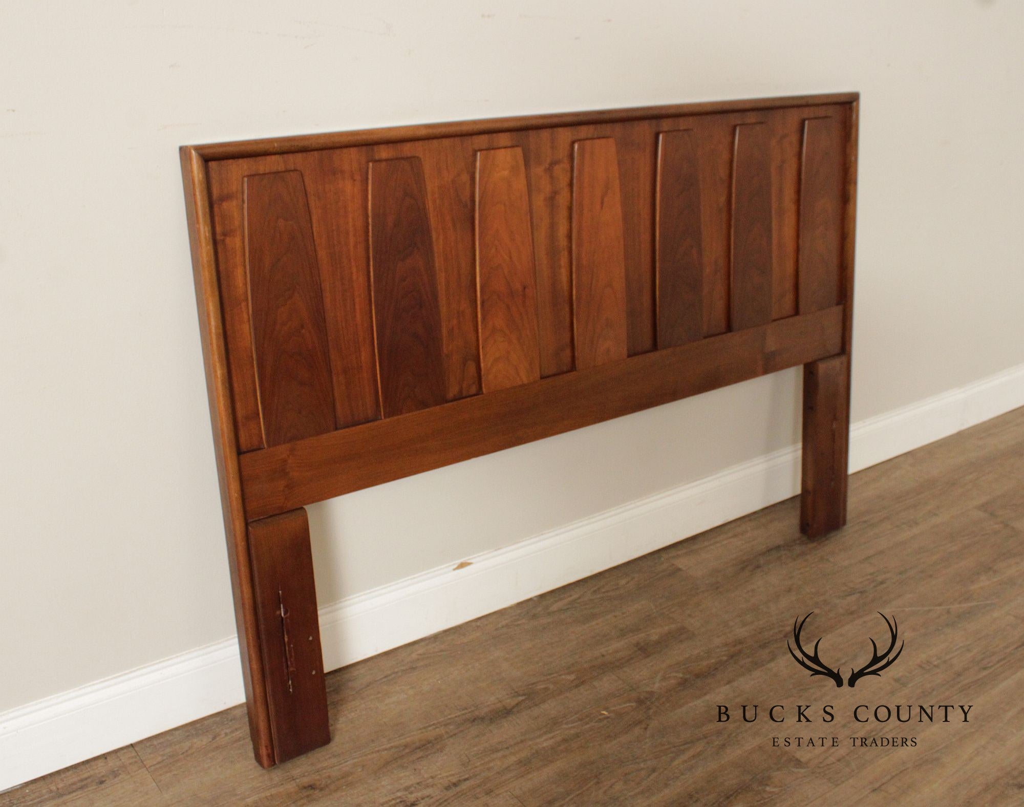 American of Martinsville Mid Century Modern Walnut Queen Headboard