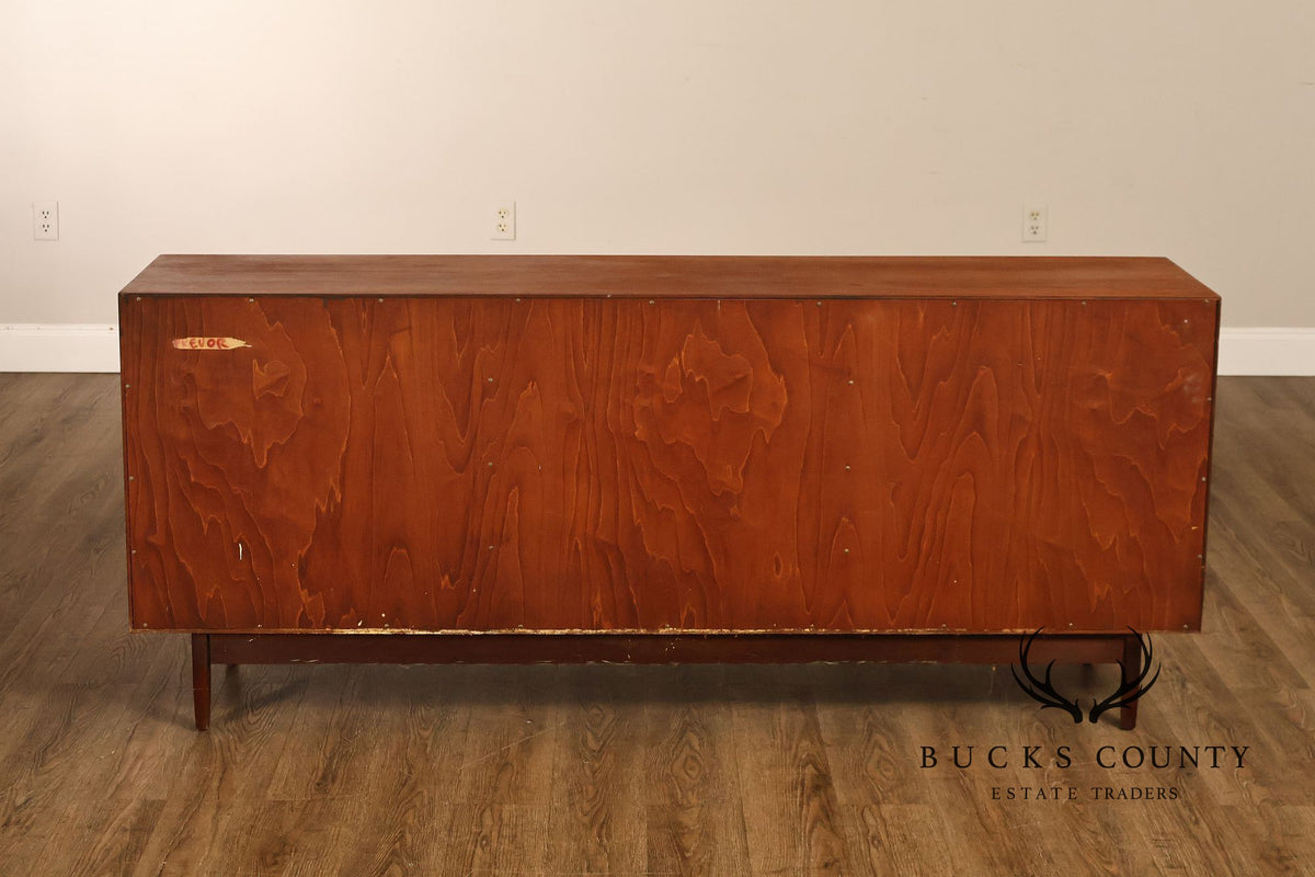 Calvin Mid Century Modern Cane Door Teak Dresser