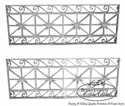 Antique Pair of Hand Wrought Iron Regency Style Wall Grates