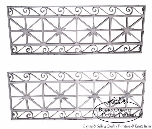Antique Pair of Hand Wrought Iron Regency Style Wall Grates (B)
