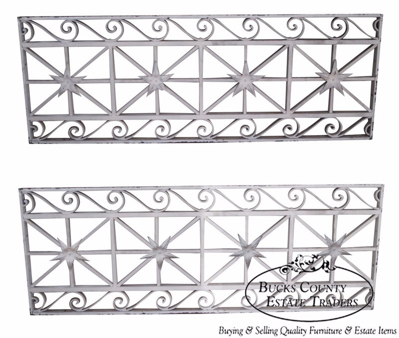 Antique Pair of Hand Wrought Iron Regency Style Wall Grates (B)
