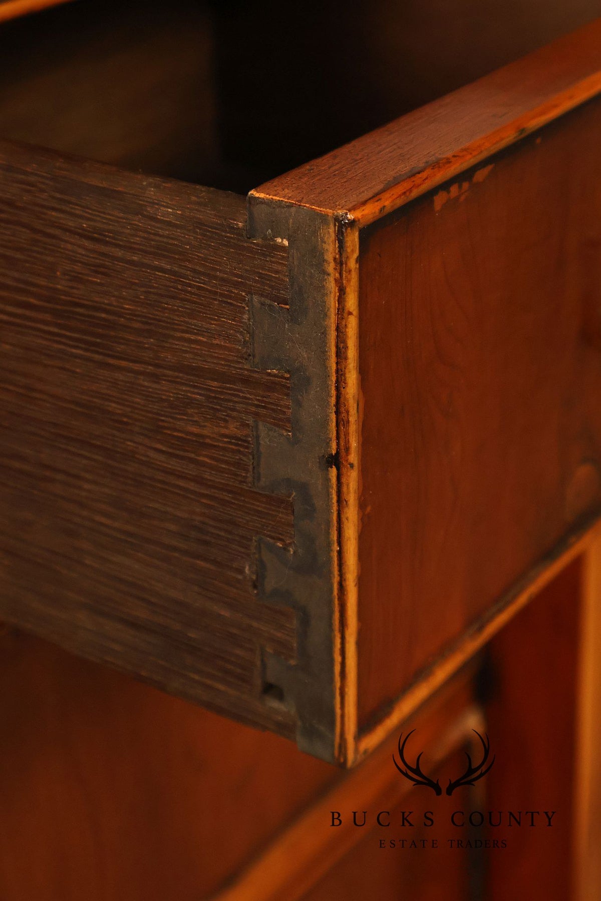 Narrow English Georgian Style Eight-Drawer Buffet Sideboard Credenza