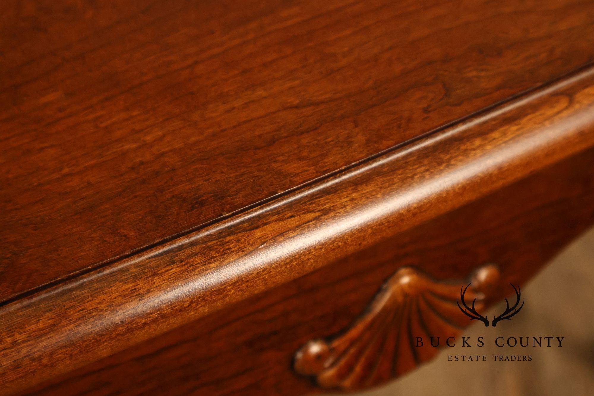 Queen Anne Style Narrow Cherry Demilune Console
