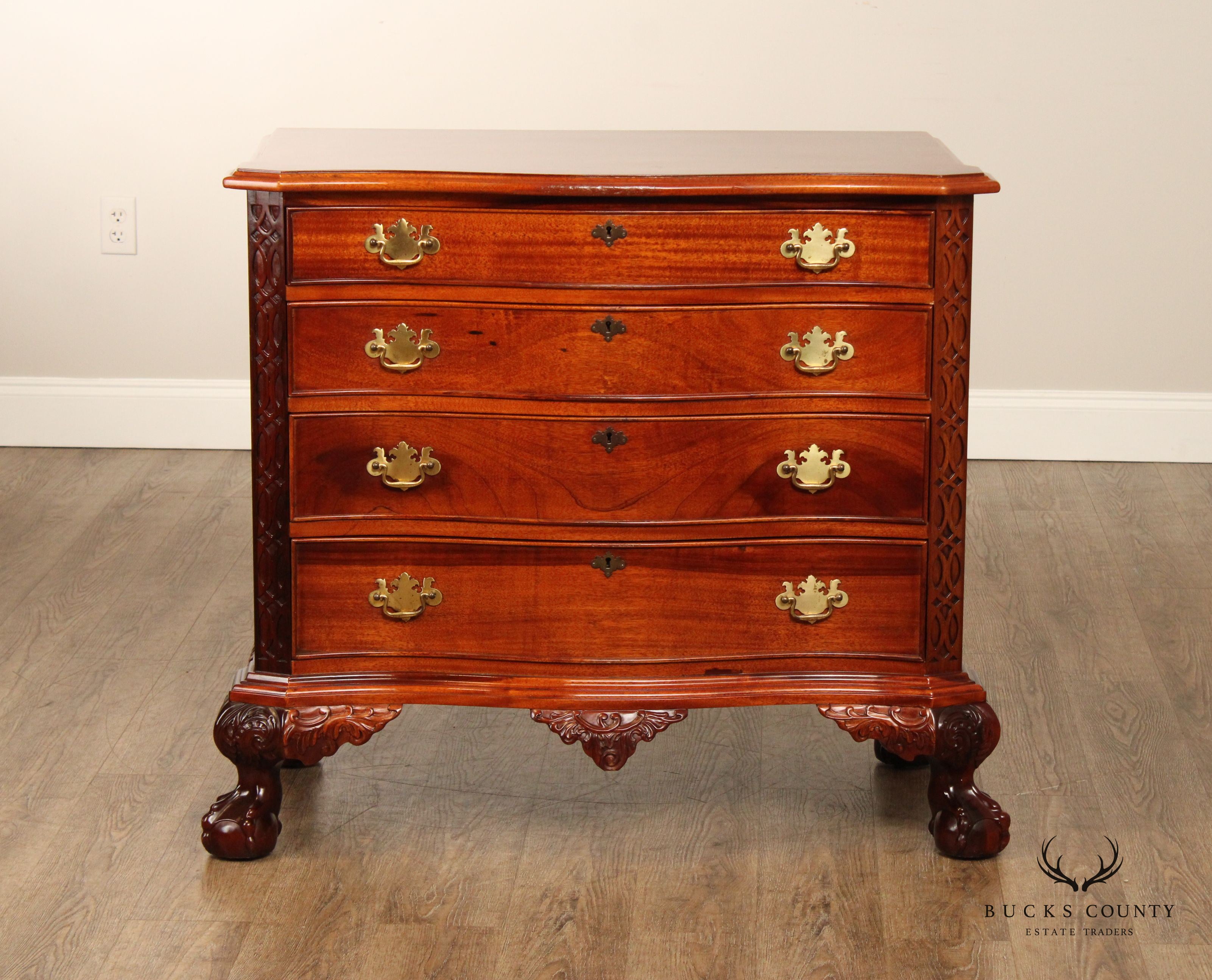 Chippendale Style Mahogany Ball and Claw Foot Chest of Drawers