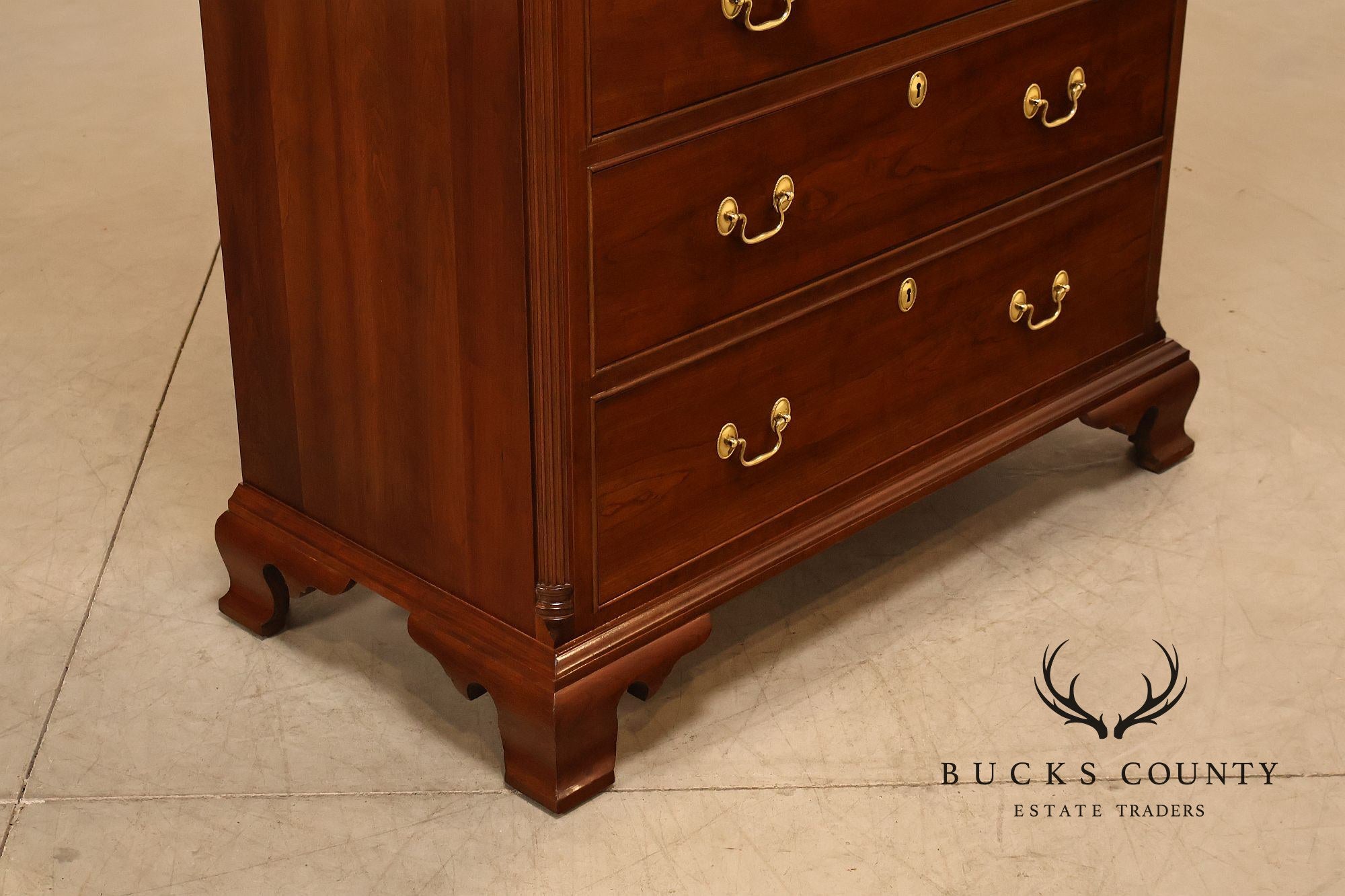 Stickley Chippendale Style Cherry Tall Chest