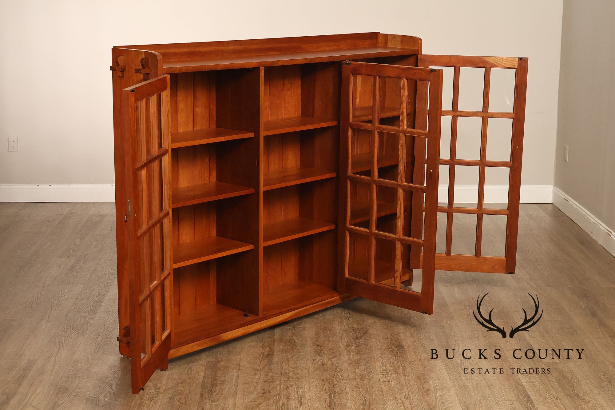 Stickley Mission Collection Cherry Three Door Bookcase