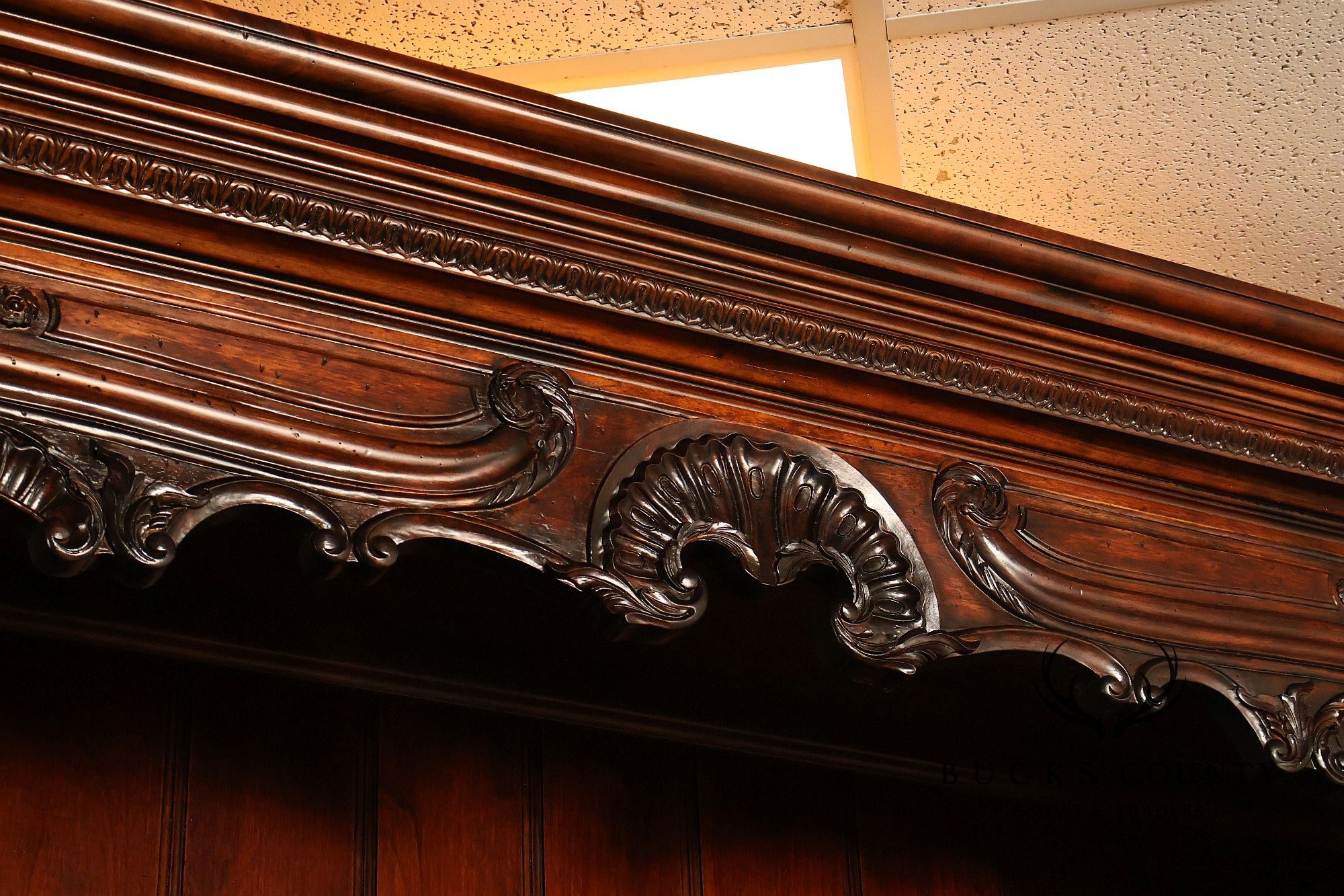 Henredon Monumental Rococo Style Carved Open Bookcase