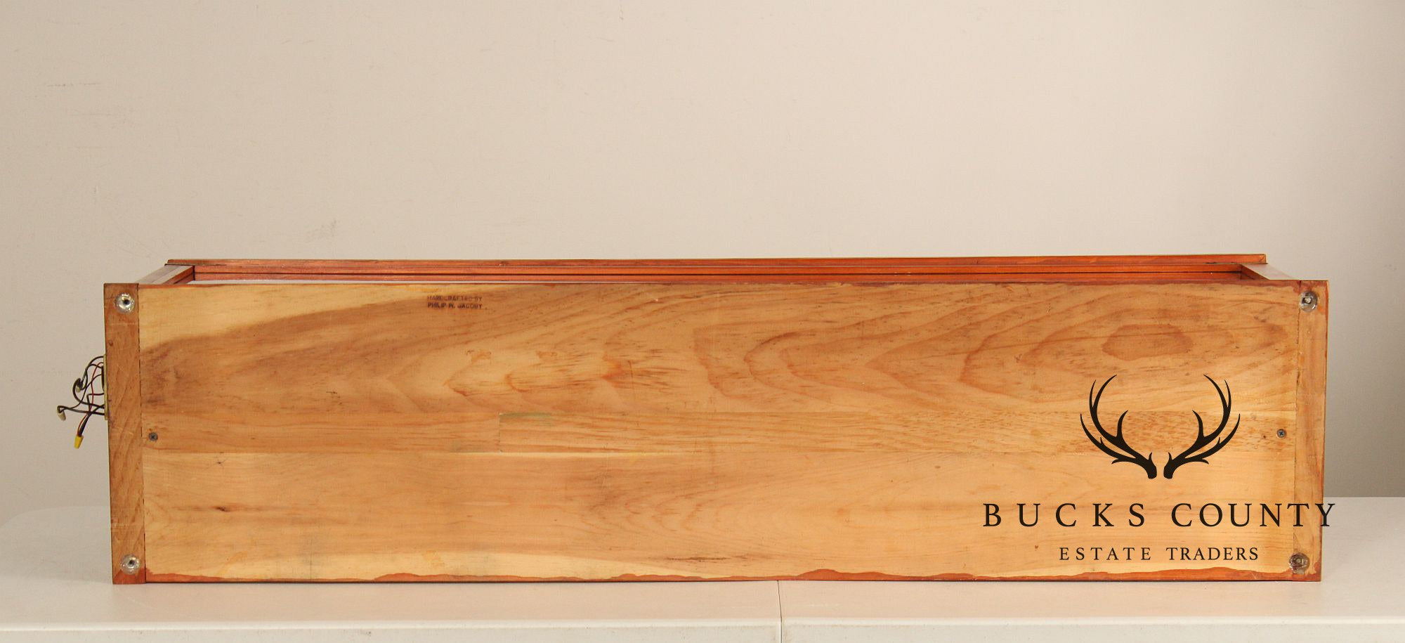 Philip Jacoby Carved Wood Model Train in Display Case