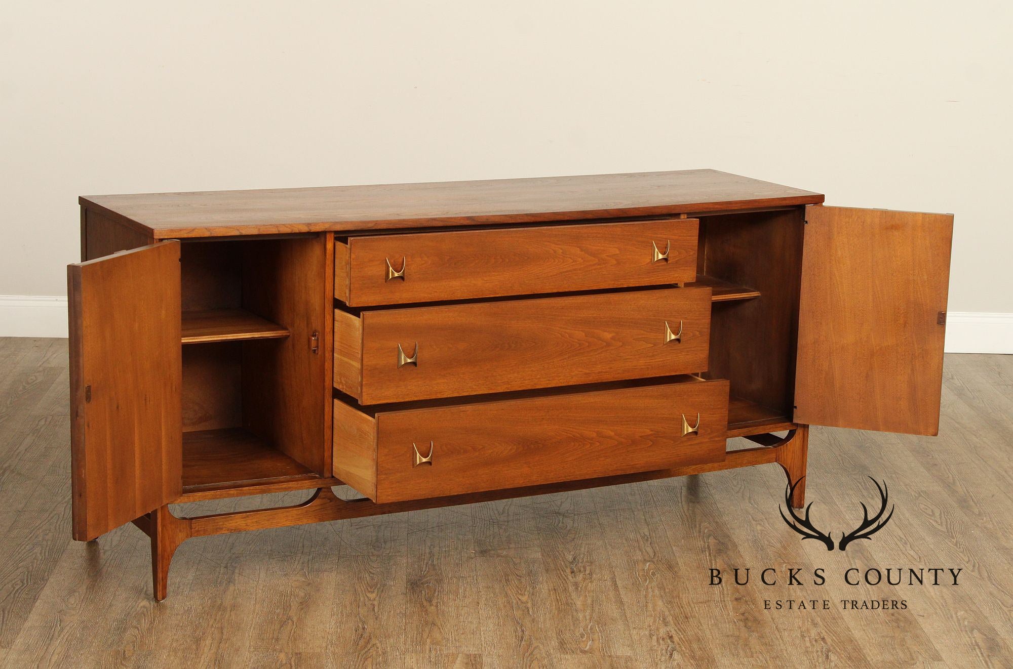 Broyhill Brasilia Mid Century Modern Walnut Sideboard