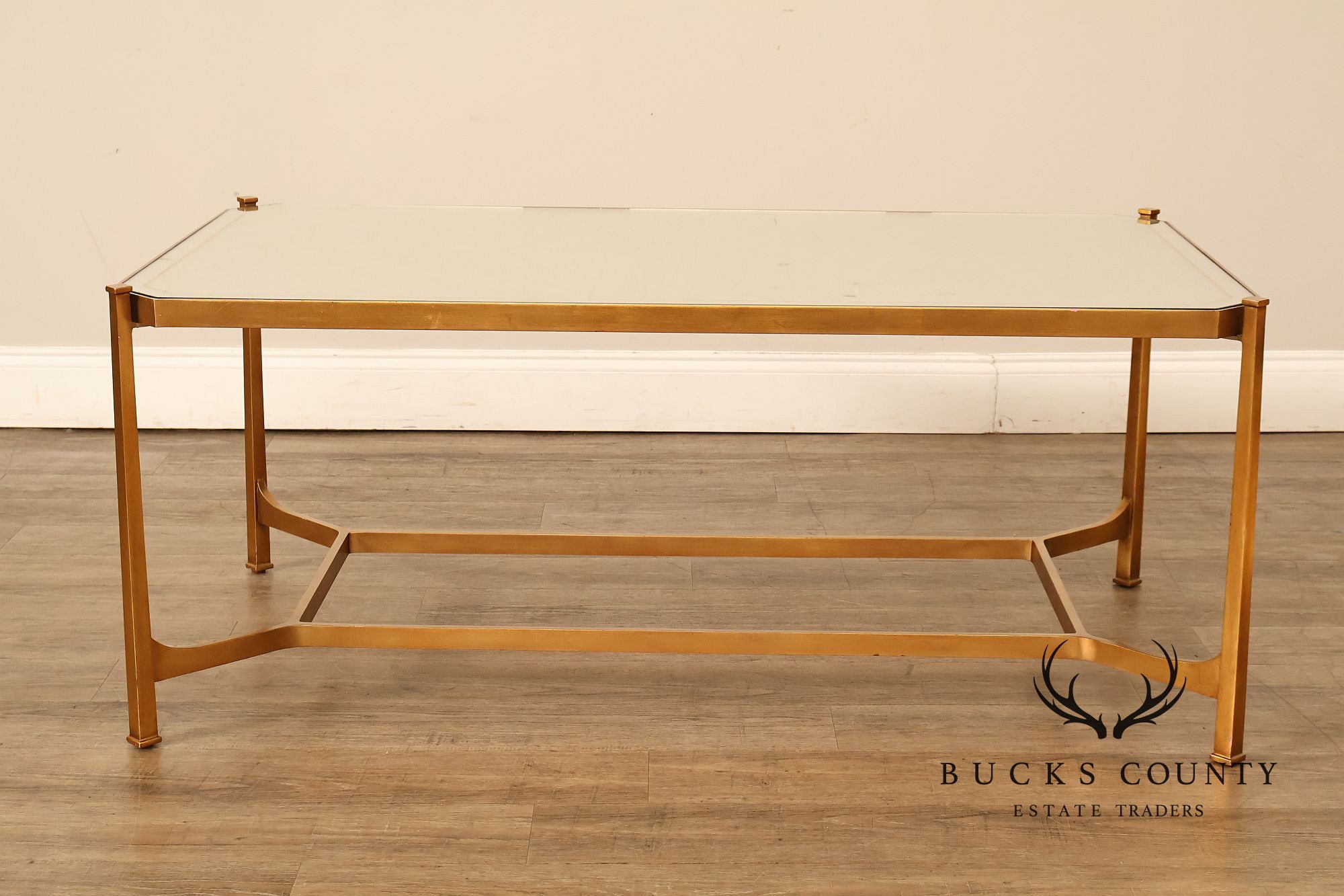 Jonathan Charles  Luxe Gilded iron Eglomise Cocktail Table