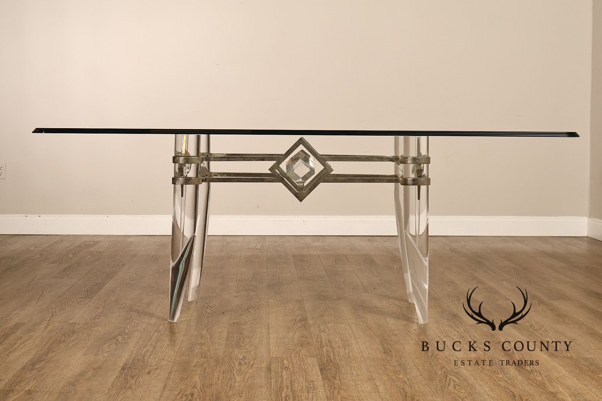 Pietro Costantini For Ello Glass Top Dining Table With Sculptural Base