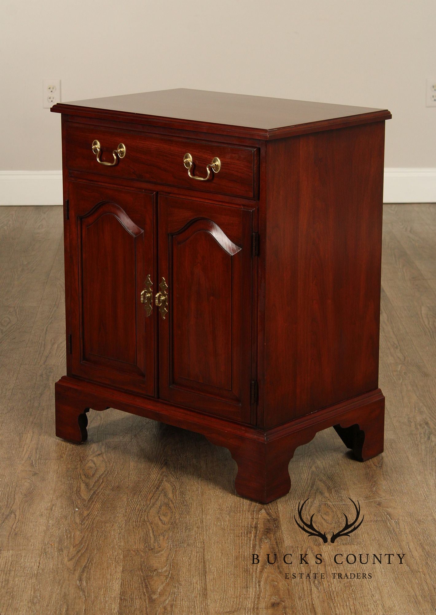 Henkel Harris Chippendale Style Cherry Nightstand