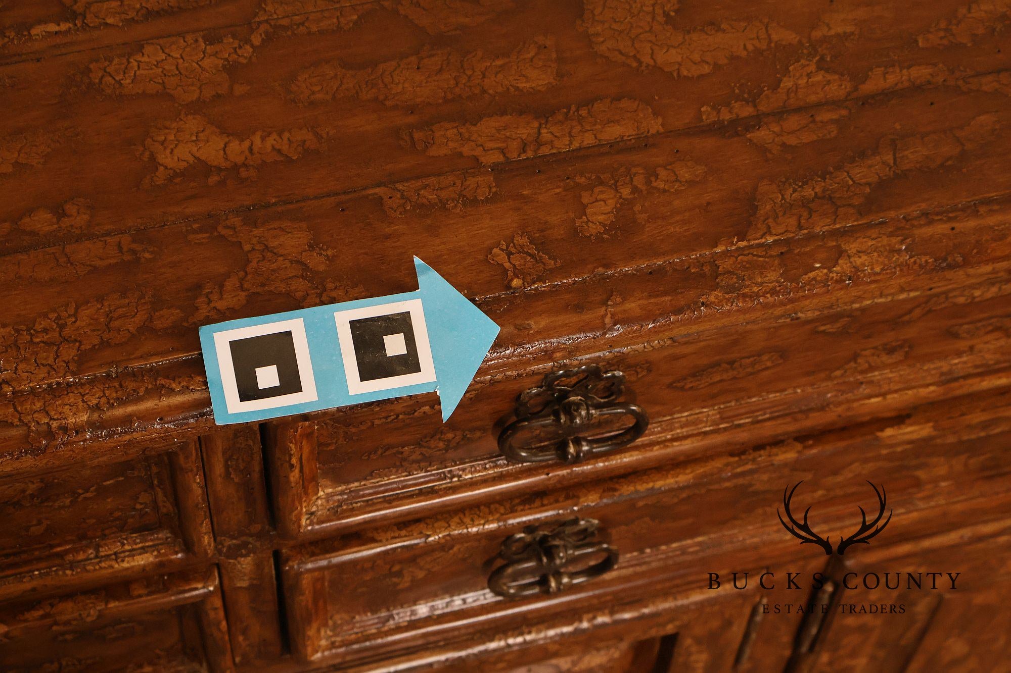 Bausman & Company Paint Decorated Four Door Sideboard Buffet Cabinet