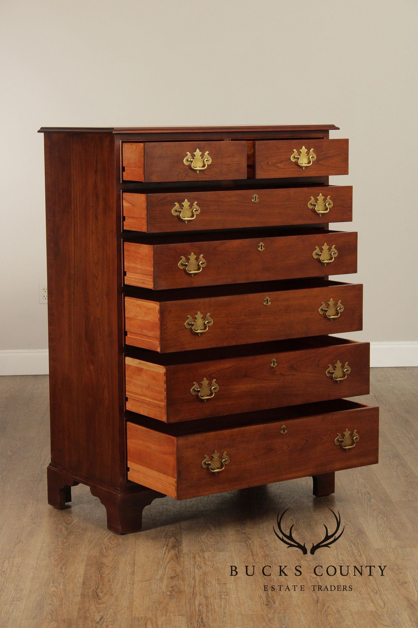 Stickley Chippendale Style Cherry Tall Chest