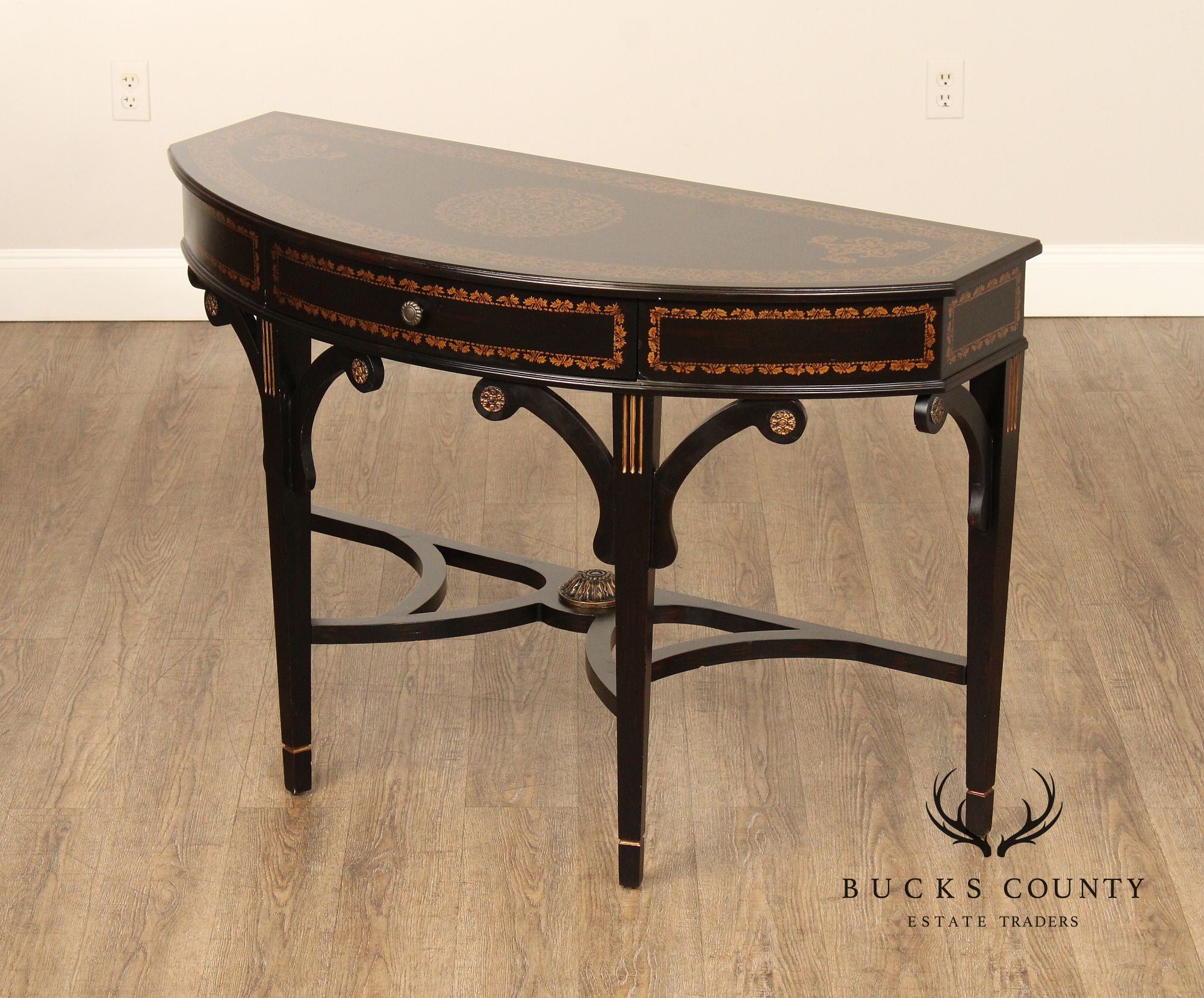 French Regency Style Ebonized Console Table