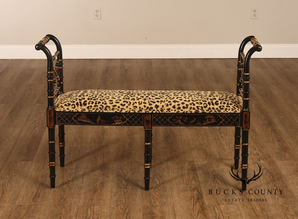 Regency Style Chinoiserie Window Bench
