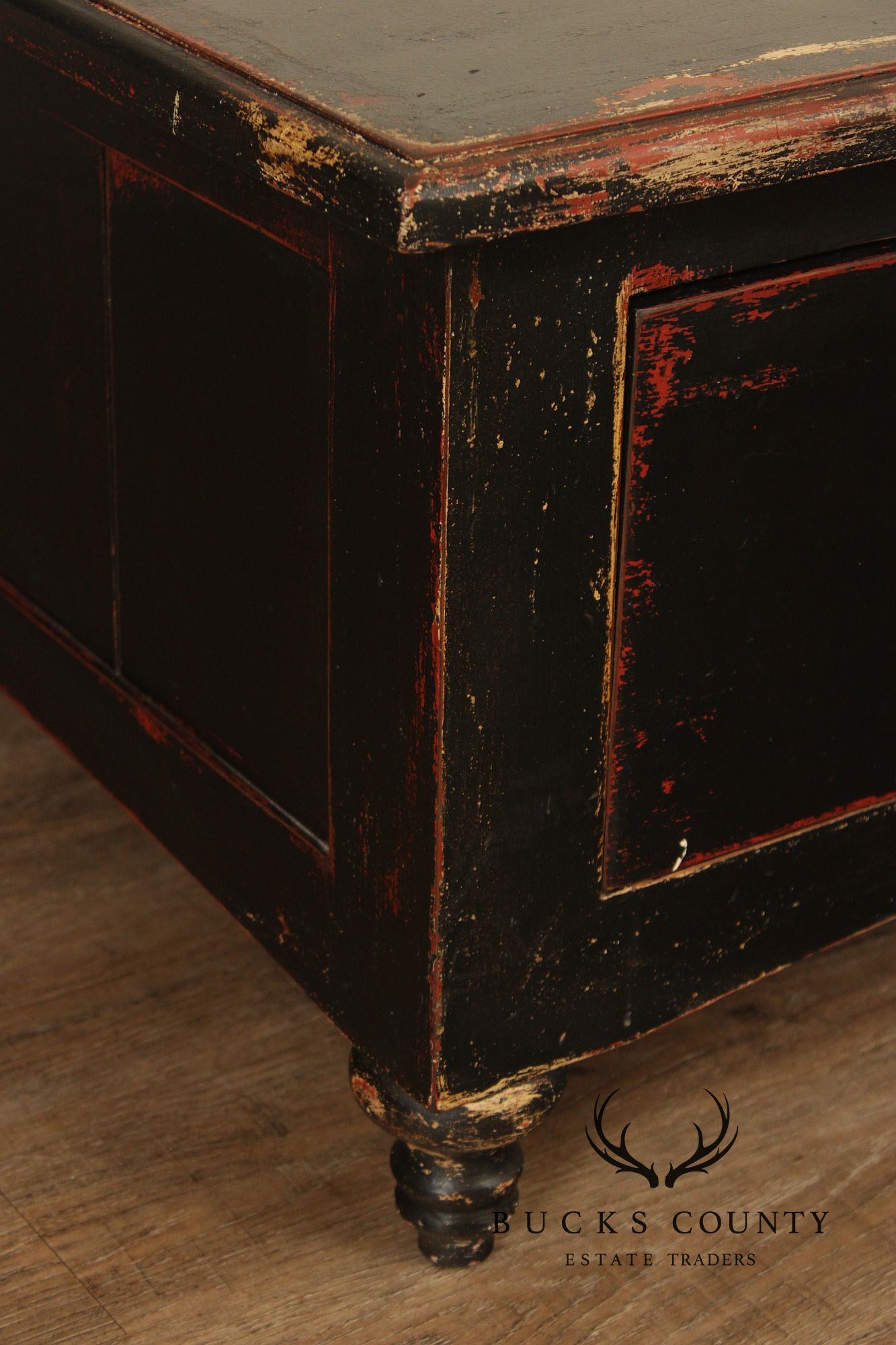 Rustic Distress Painted Storage Coffee Table