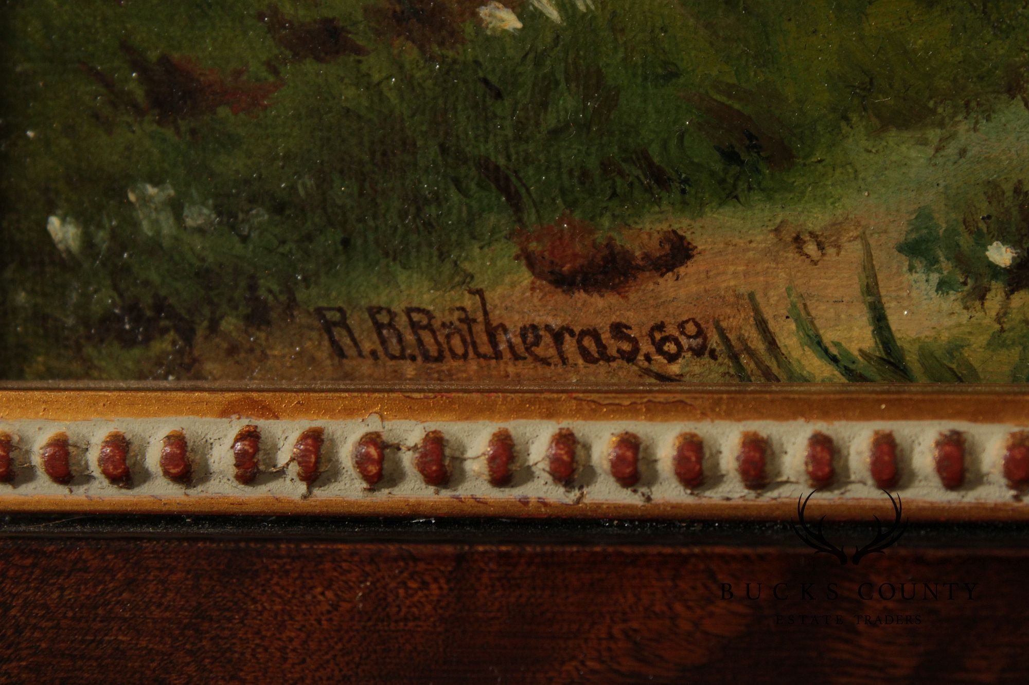 Antique Signed English School Oil Painting, Successful Hunt