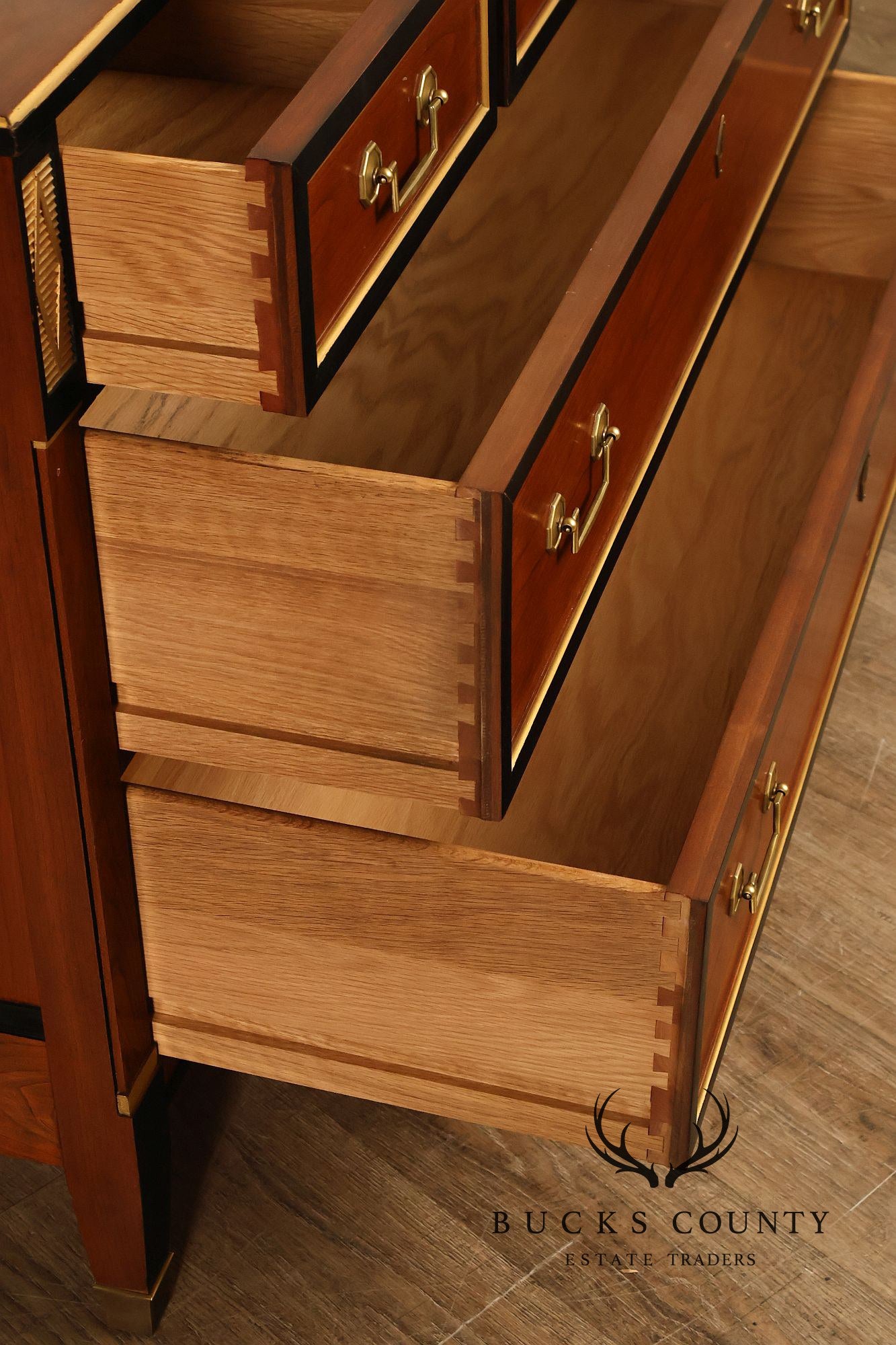 Stickley Directore Style Cherry And Ebonized Chest Of Drawers