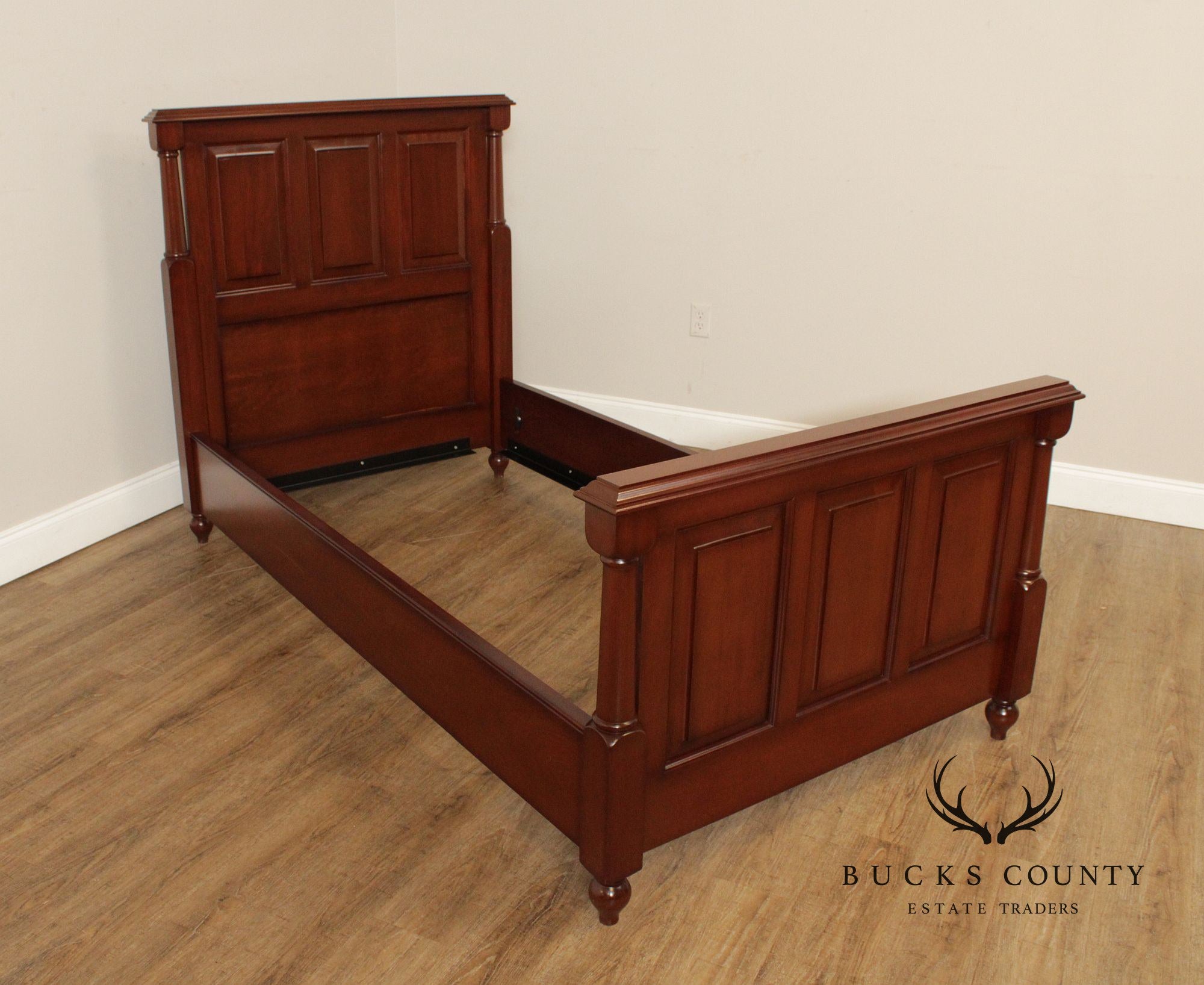 Quality Pair of Mahogany Raised Panel Twin Beds