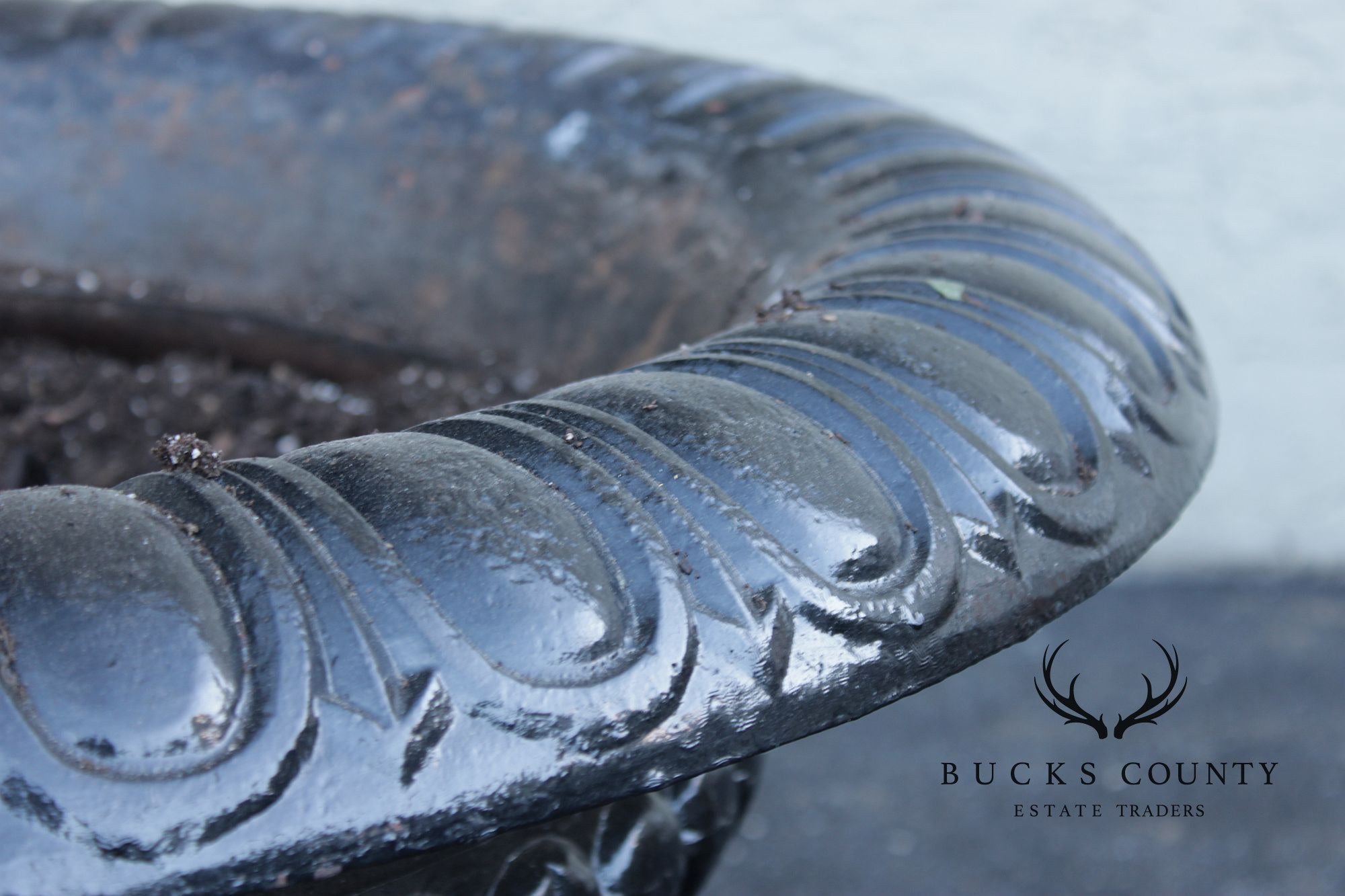 Large Cast Iron  Pair Of Garden Urn Planters