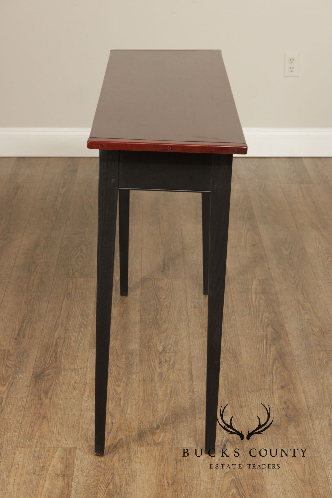 Shaker Style Painted  Base Cherry Console Table