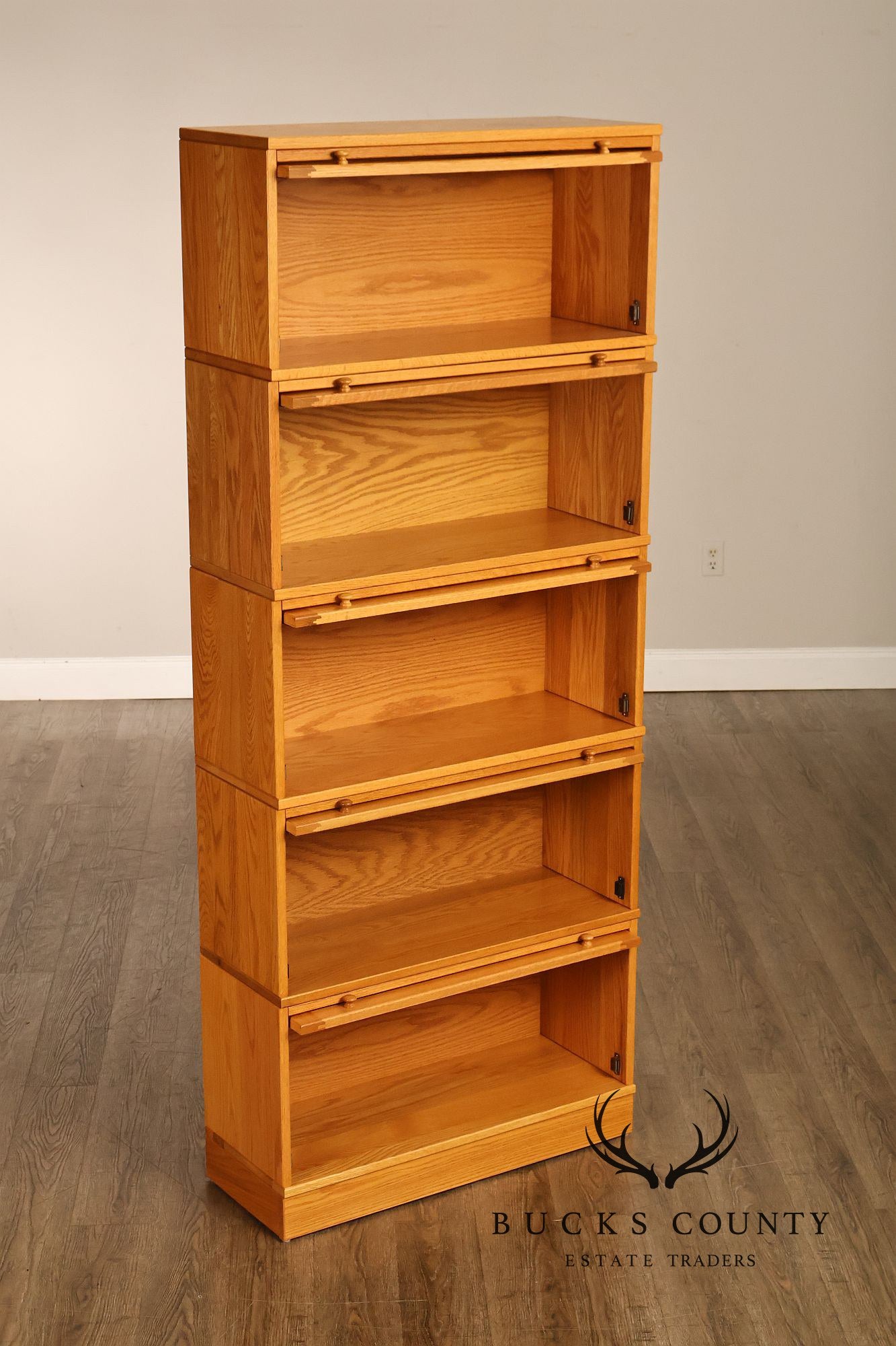 Amish Made Oak Five Stack Barrister Bookcase