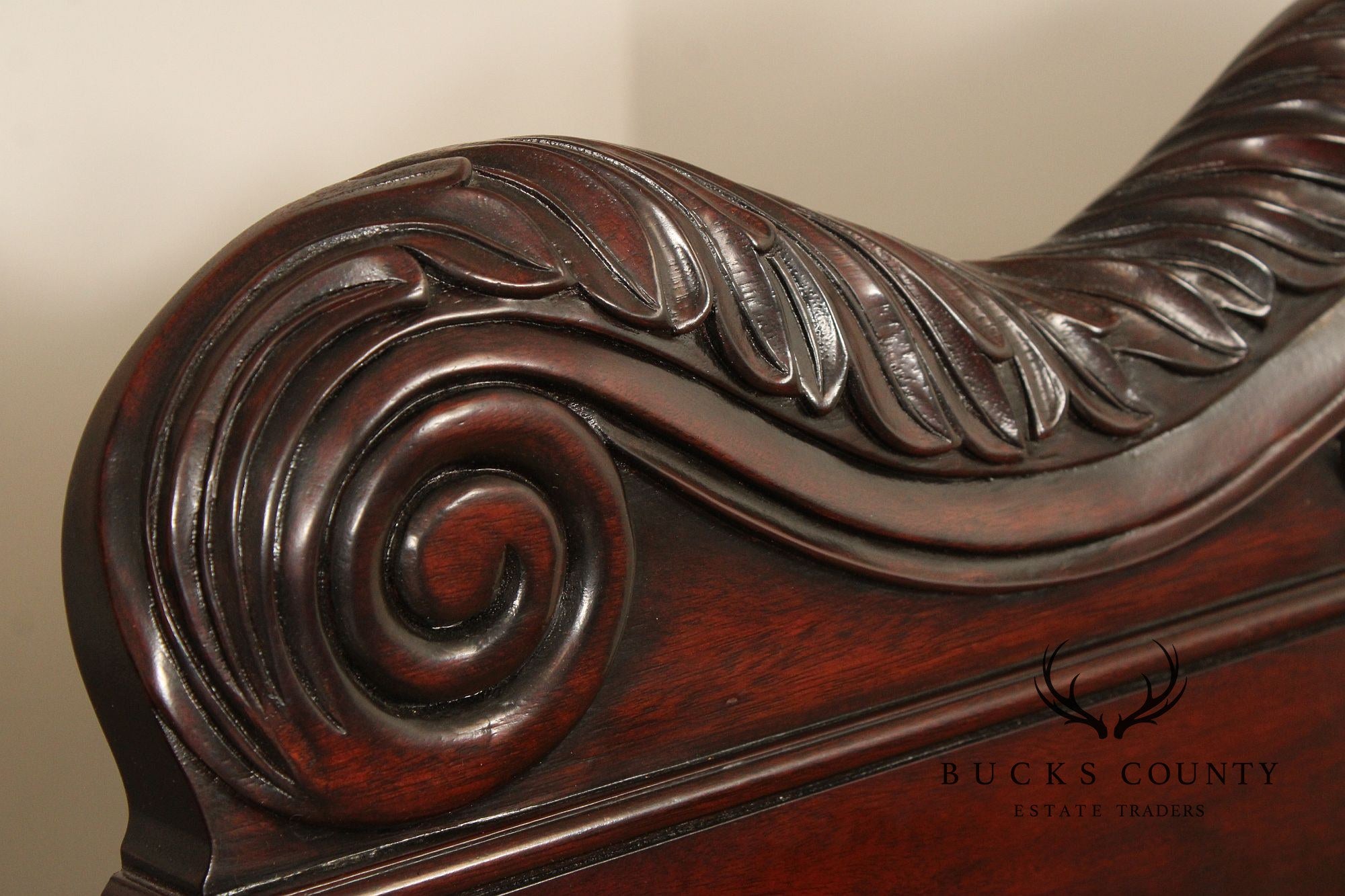 Ralph Lauren Carved Mahogany King Size Safari Poster Bed