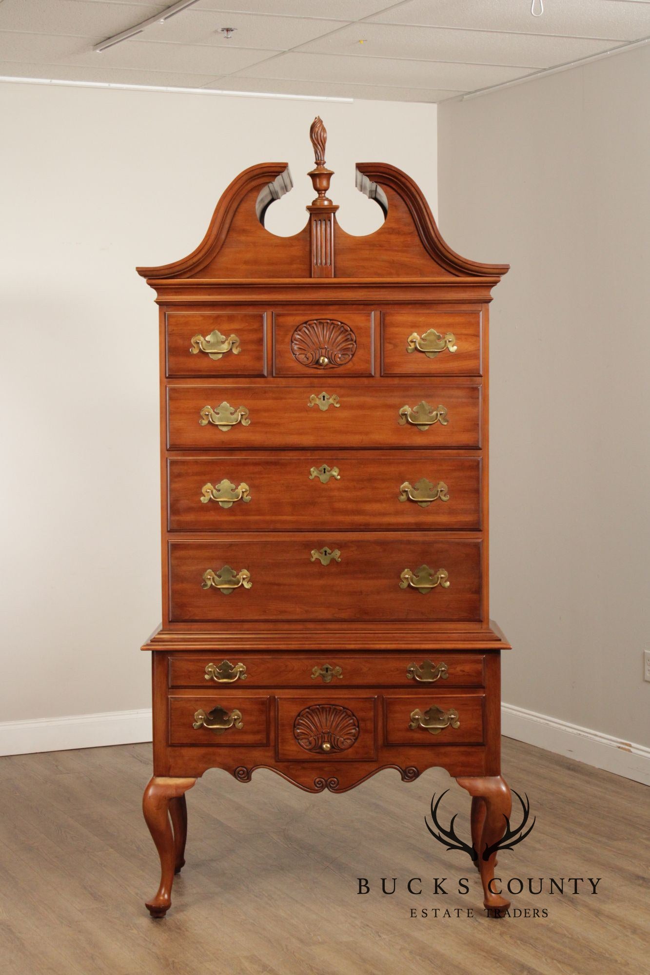 Henkel Harris Queen Anne Style Cherry Highboy