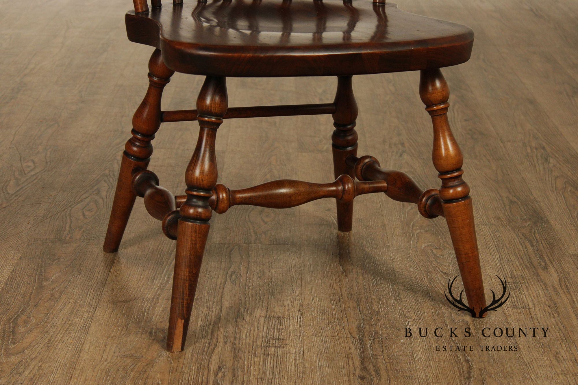 Ethan Allen Vintage Set of Six Windsor Style Dining Chairs, Solid Pine