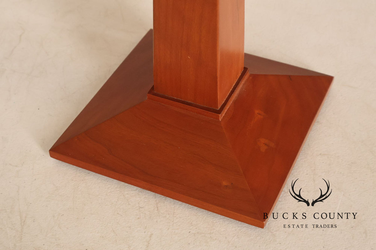 Stickley Stained Glass Shade Cherry Wood Table Lamp
