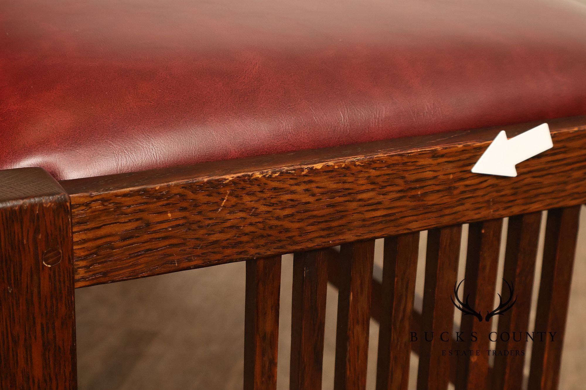 Stickley Mission Collection Oak Upholstered Bench