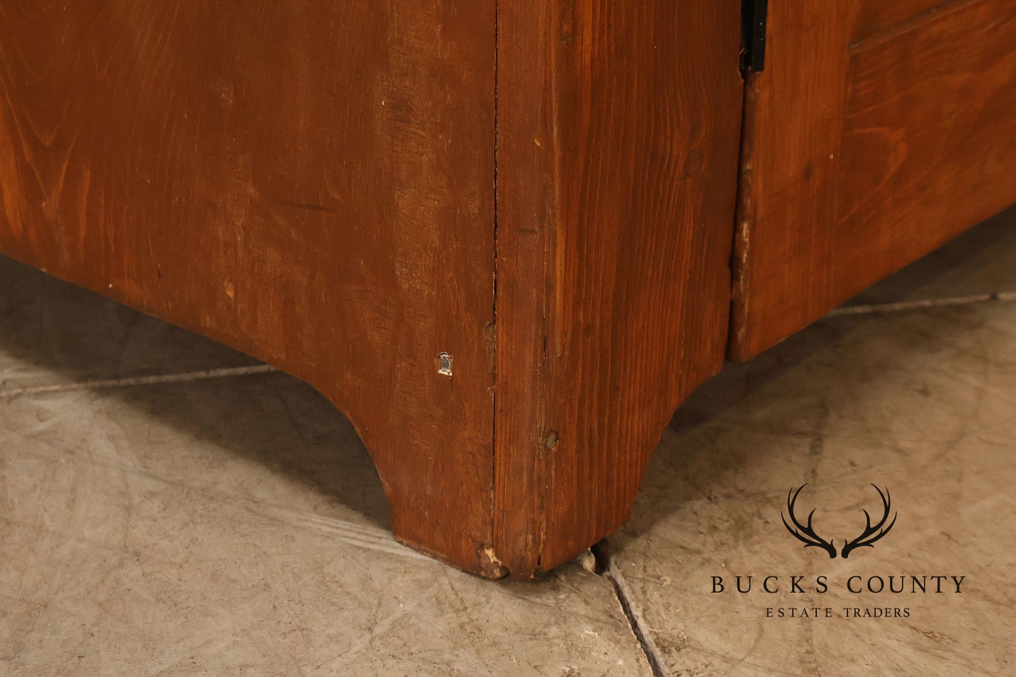Antique American Primitive Pine Step Back Cupboard