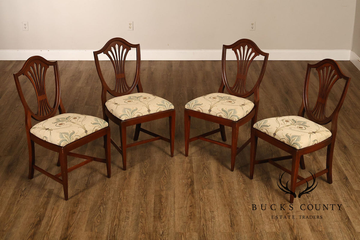 Statesville Hepplewhite Style Set of Four Mahogany Dining Chairs