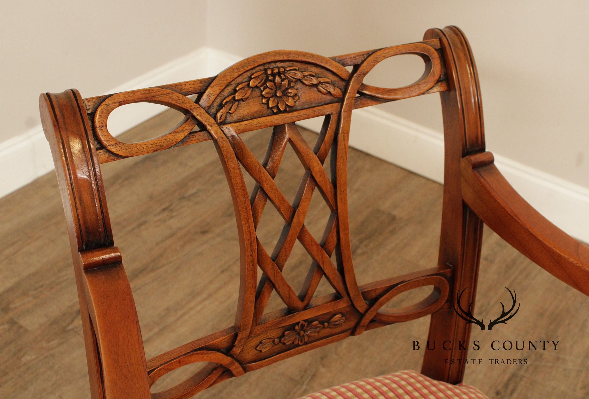 Regency Style Pair of Carved Frame Armchairs