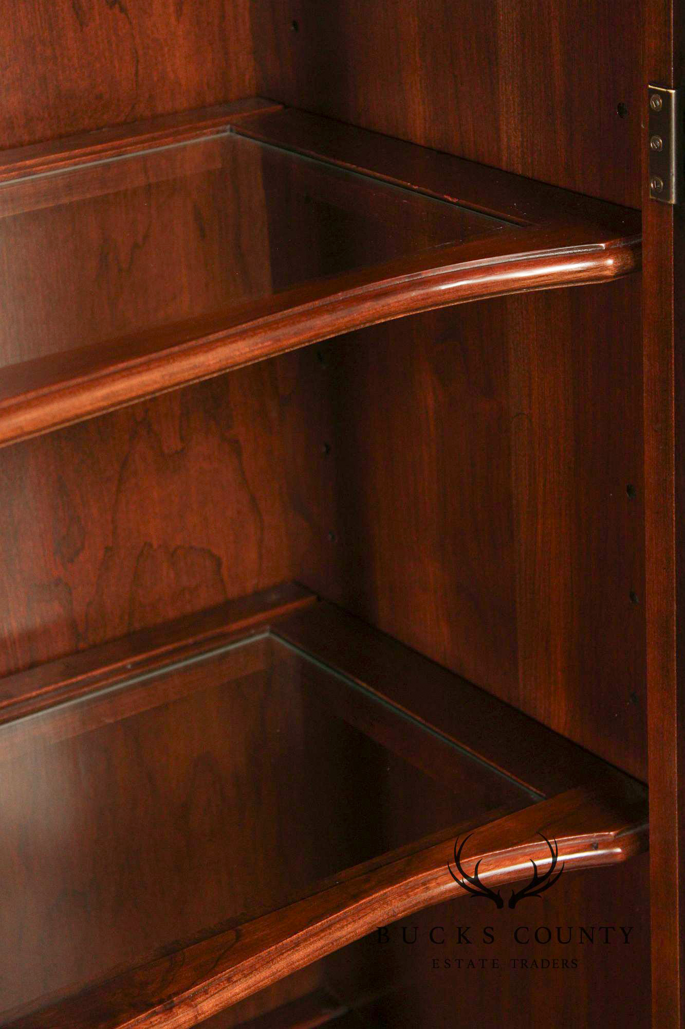 Ethan Allen Georgian Style Cherry Lighted Bookcase