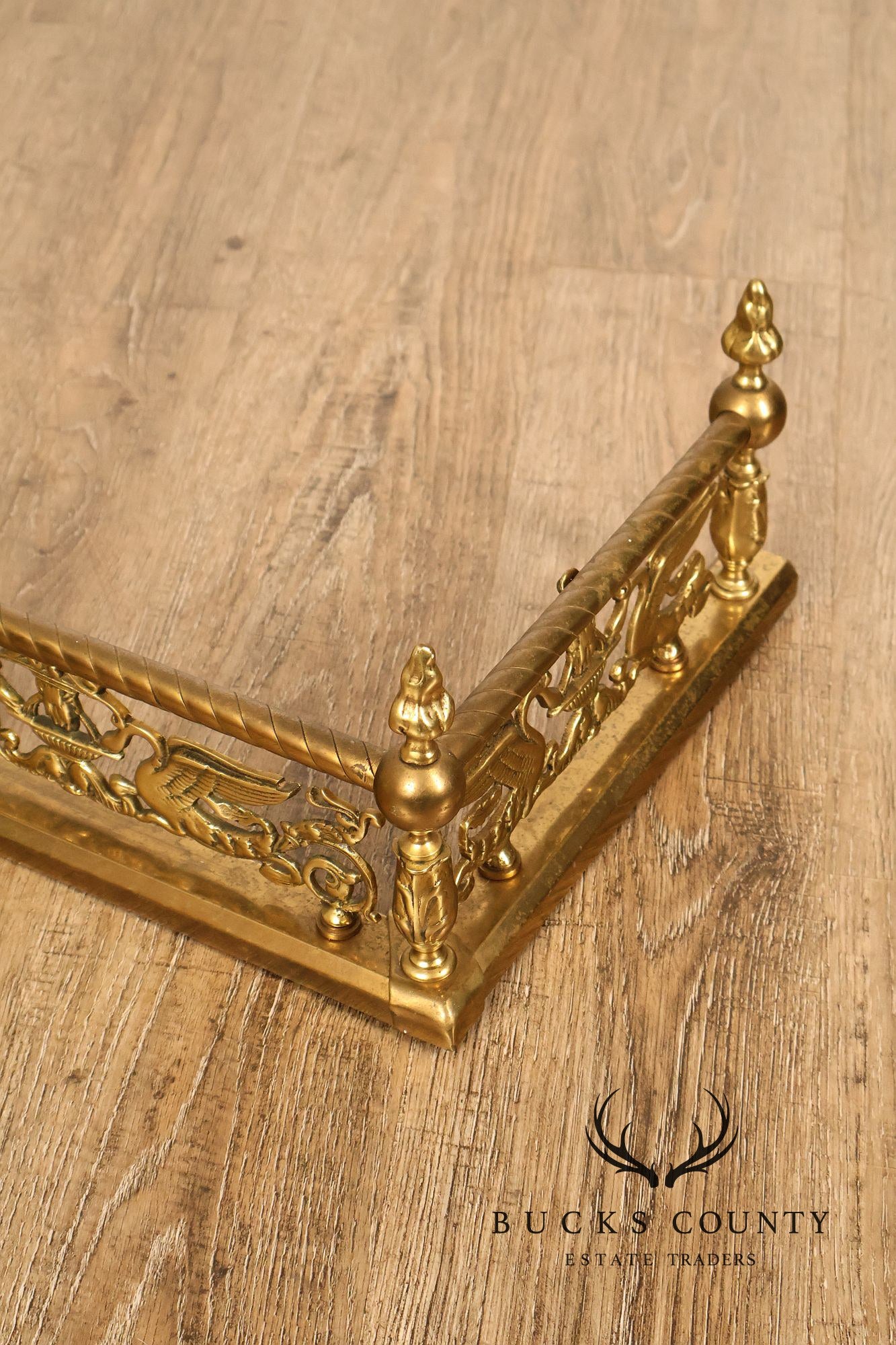 Neoclassical Style Brass Fireplace Fender
