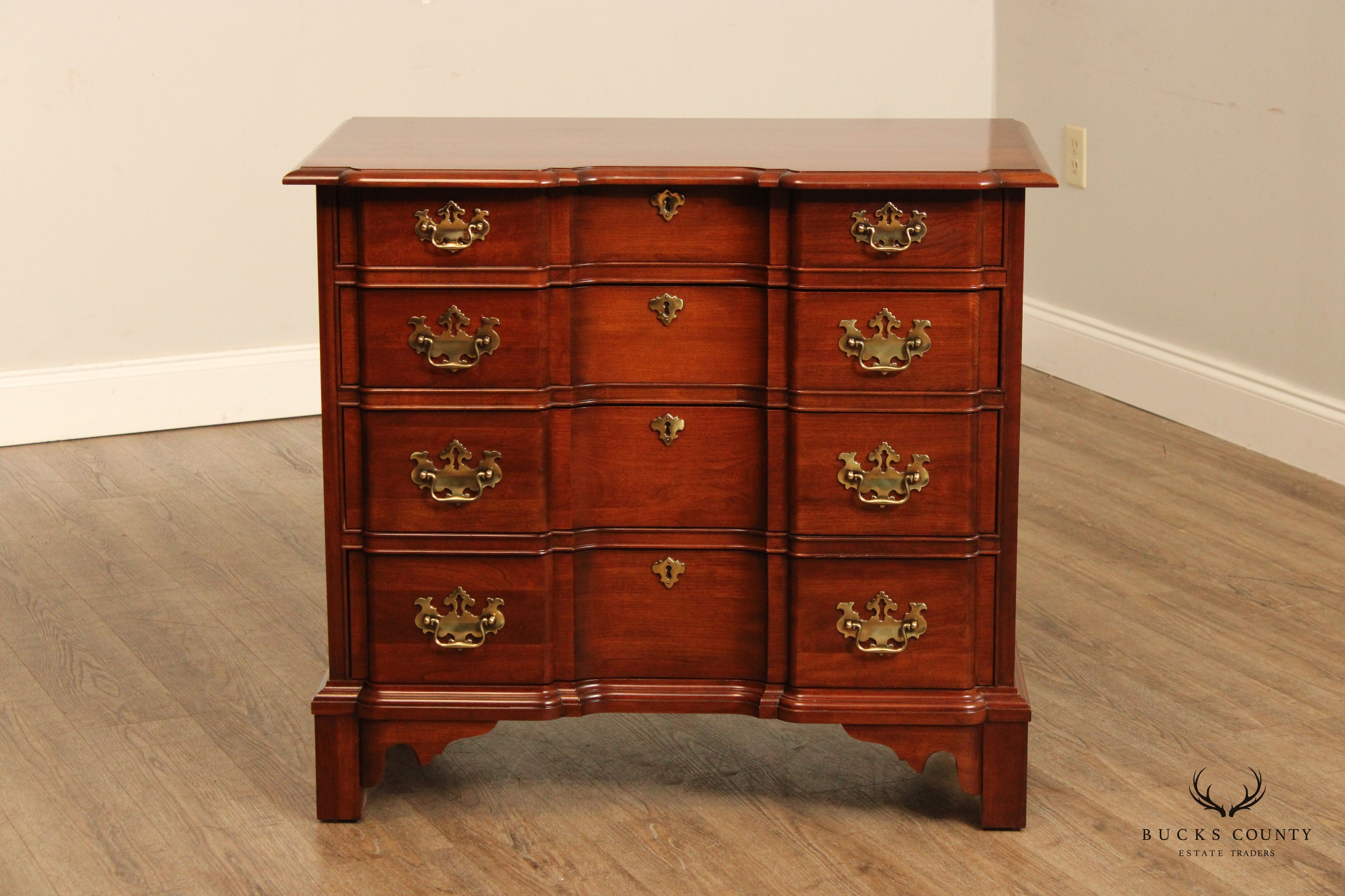 Pennsylvania House Chippendale Style Cherry Blockfront Chest of Drawers