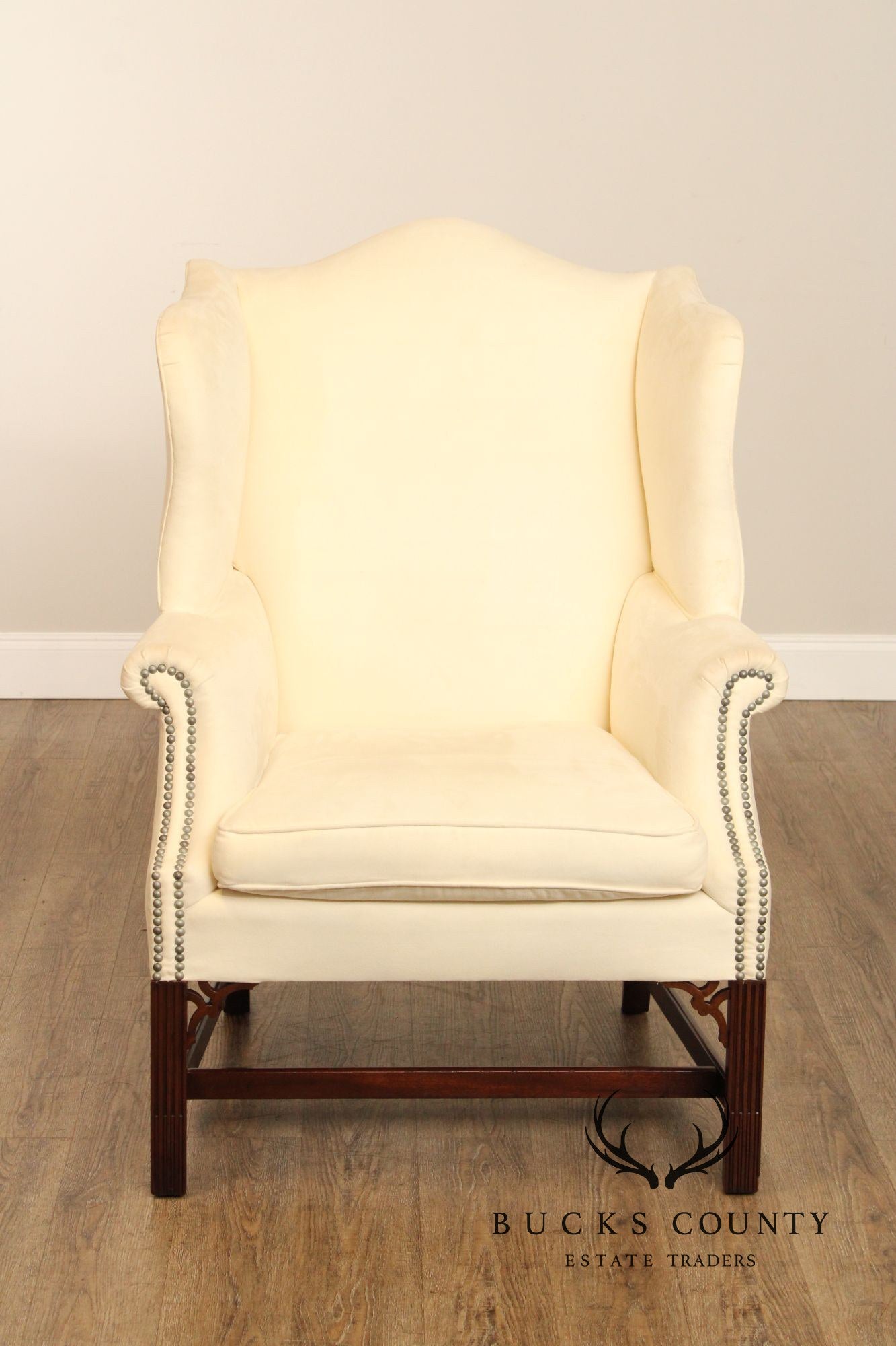 Kittinger Chippendale Style Mahogany Wing Chair