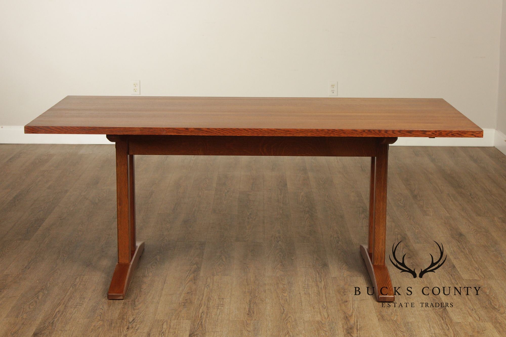 Stickley Mission Collection Oak Trestle Dining Table