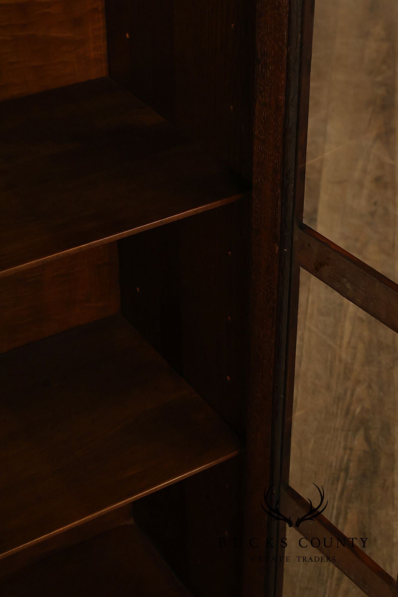 Antique Lifetime Mission Oak Two Door Bookcase Cabinet