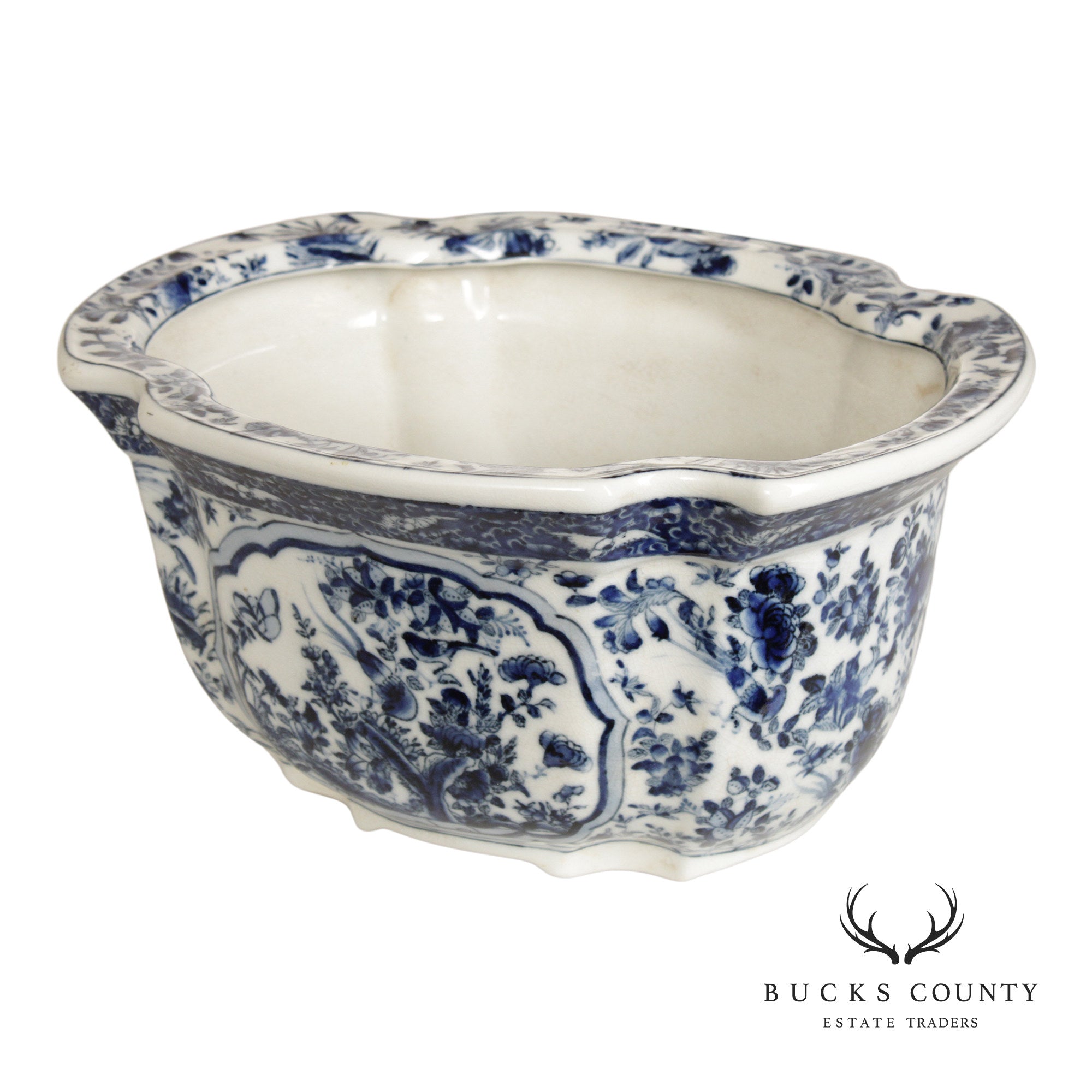 Asian Style Blue and White Porcelain Planter